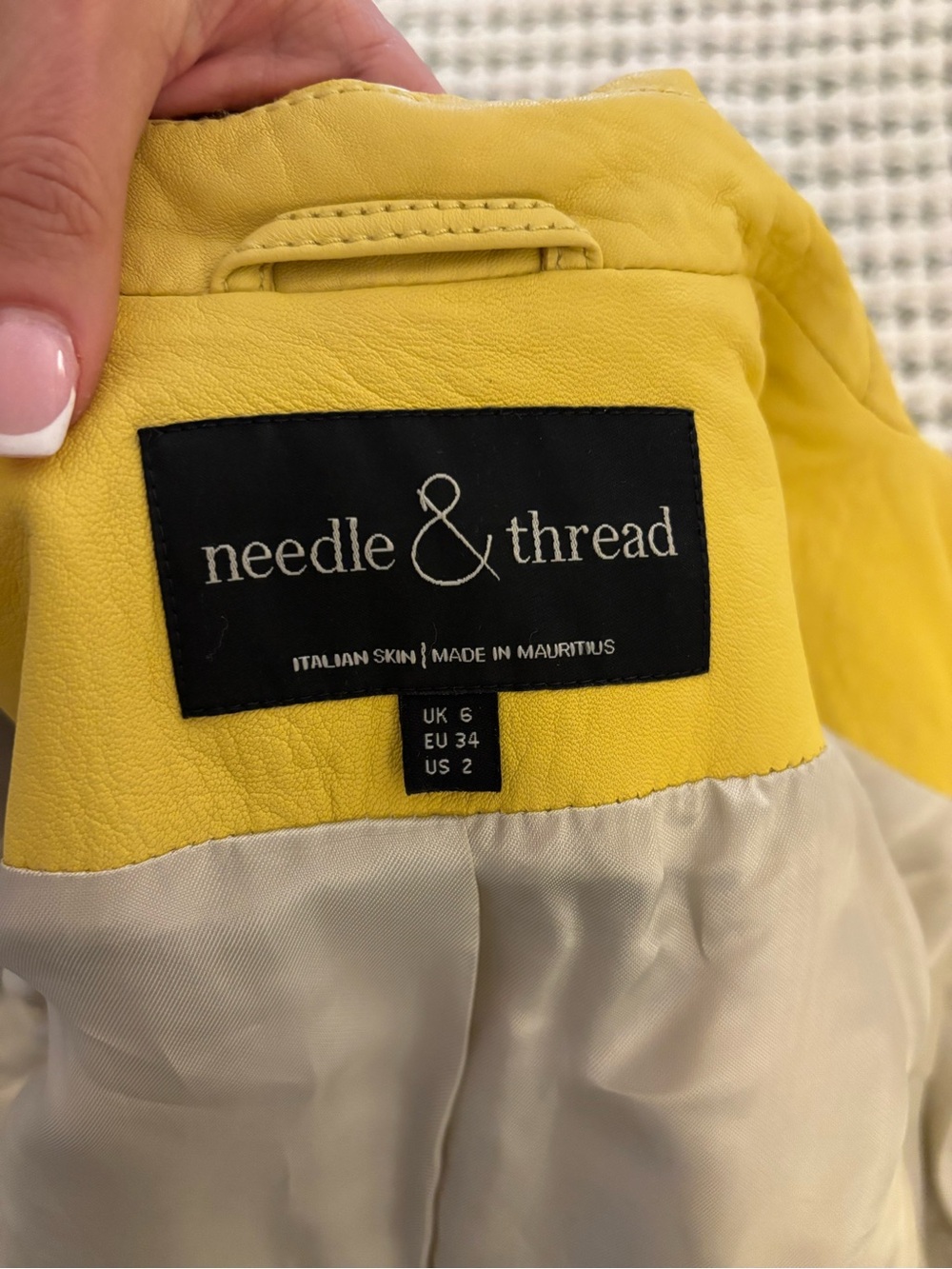 Needle & Thread Heritage Leather Jacket in Mustard Yellow 💛 - Picture 7 of 7